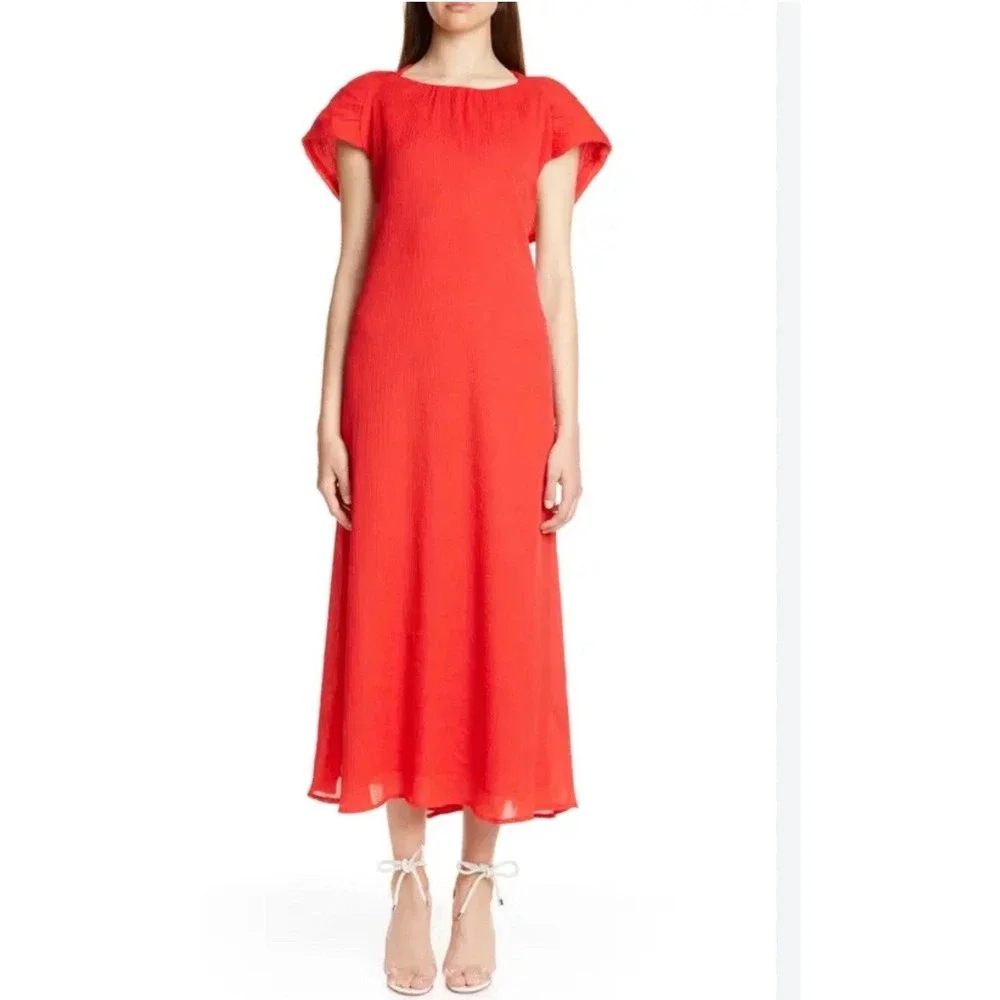 Cult Gaia Red Artemisia Open Back Ring Detail Maxi Dress Womens Medium - Picture 2 of 6
